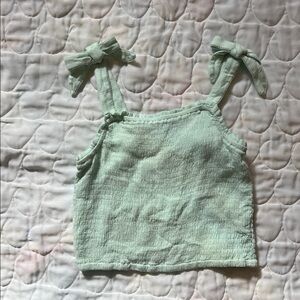 Mint Green Kids tank bows new ruched xl